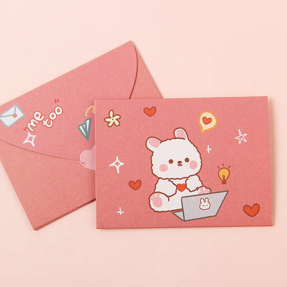 Greetings Card 50Pcs Cartoon Ins Student DIY Tanabata Teachers Day Wish Postcard