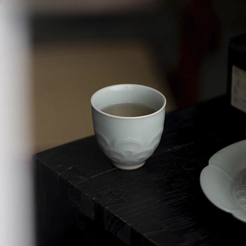 Lotus Petals Teacup Tea Bowl Cup Tea-tasting Meditation Cup Master Cups