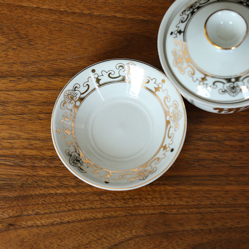 Ceramic Water Supply Cup Tea Bowl Cup Buddhist Heart Sutra Gaiwan Teacup