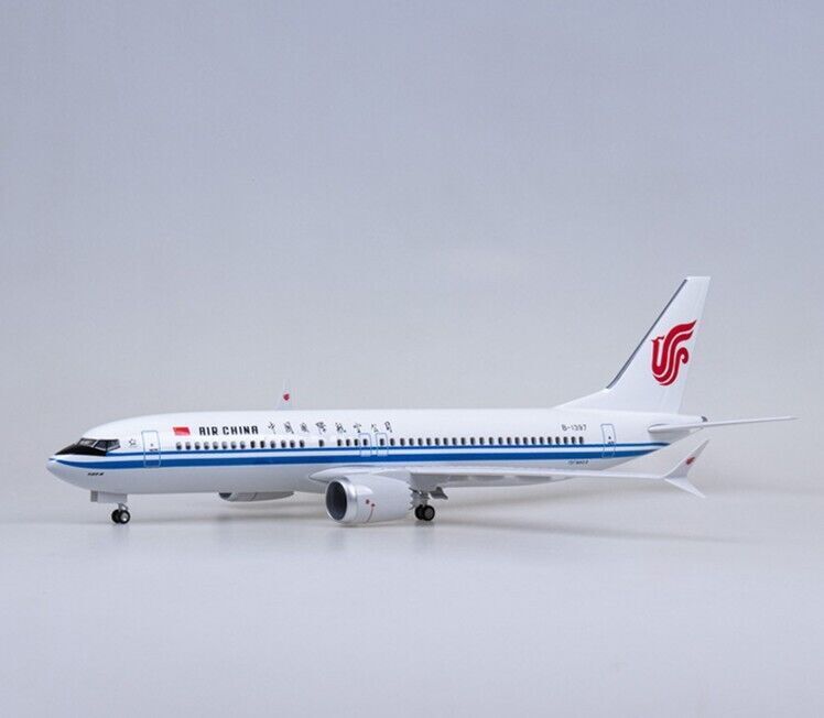 47CM AIR CHINA BOEING 737MAX Airplane Led Sound-controlled Light Resin Model