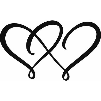 Metal Wall Art - Double Heart Artwork Wall Stickers Shape Decoration Home Decor