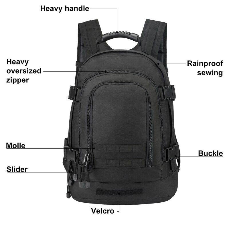 Military Tactical Backpack Rucksack Expandable Outdoor Travel Bag Camping Hiking