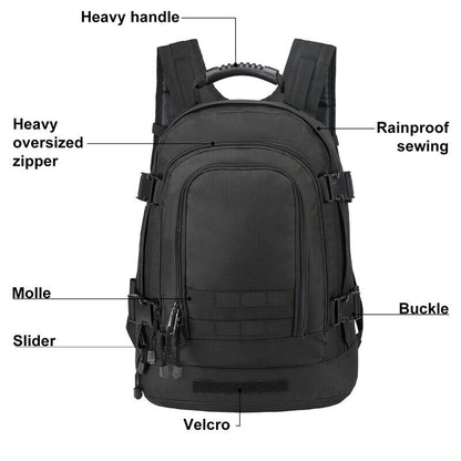 Military Tactical Backpack Rucksack Expandable Outdoor Travel Bag Camping Hiking