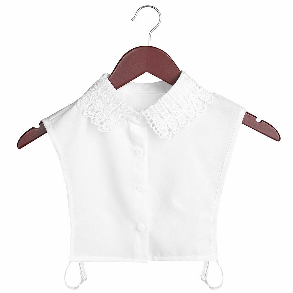 Shirt Collar Women Cotton Lace Fake Blouse Vintage Lapel Clothes Accessories Top
