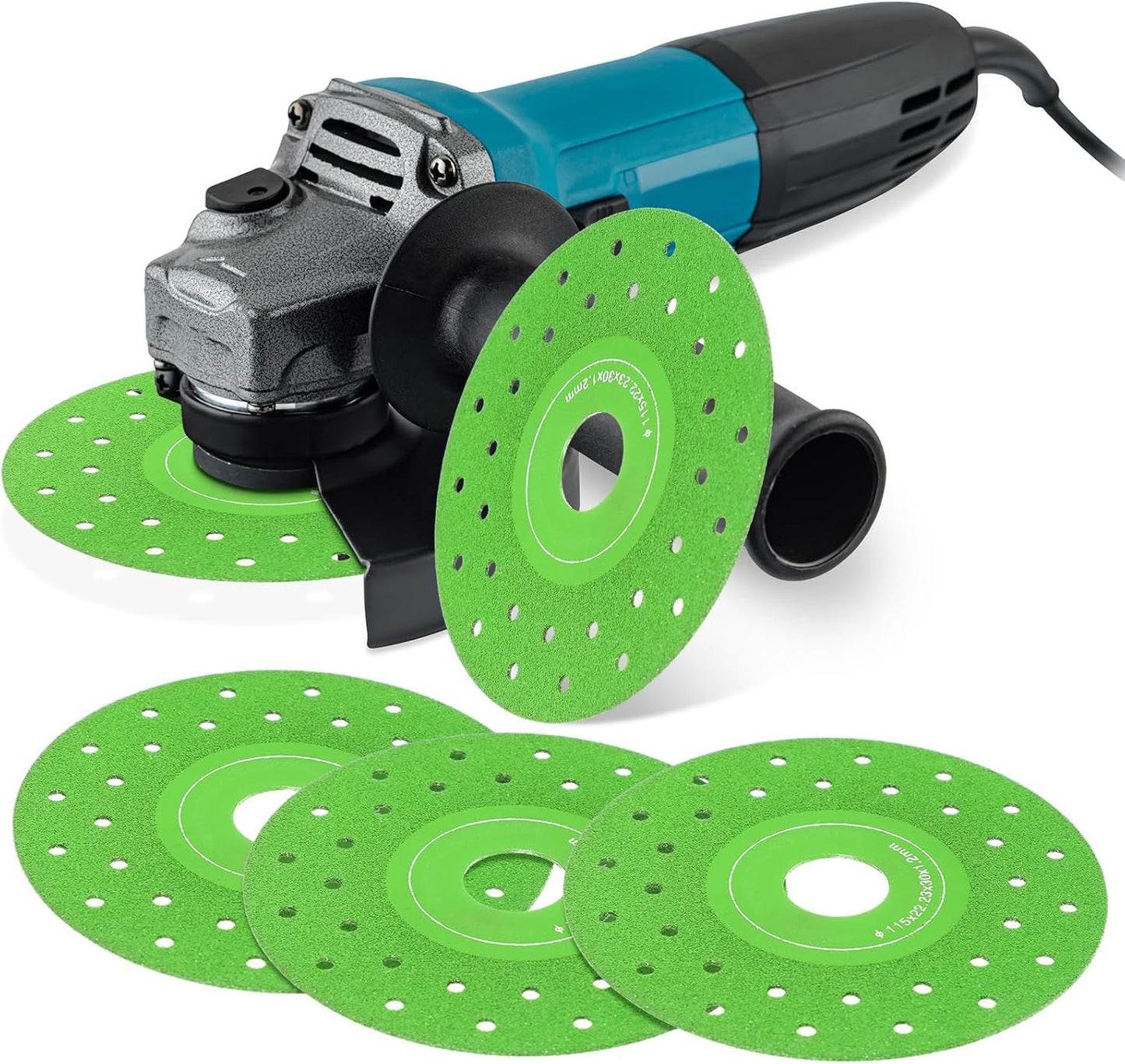 5 Pcs Rock Slab Grinding Disc, 4.5 Inch Glass Cutting Disc for Angle Grinder, 1M
