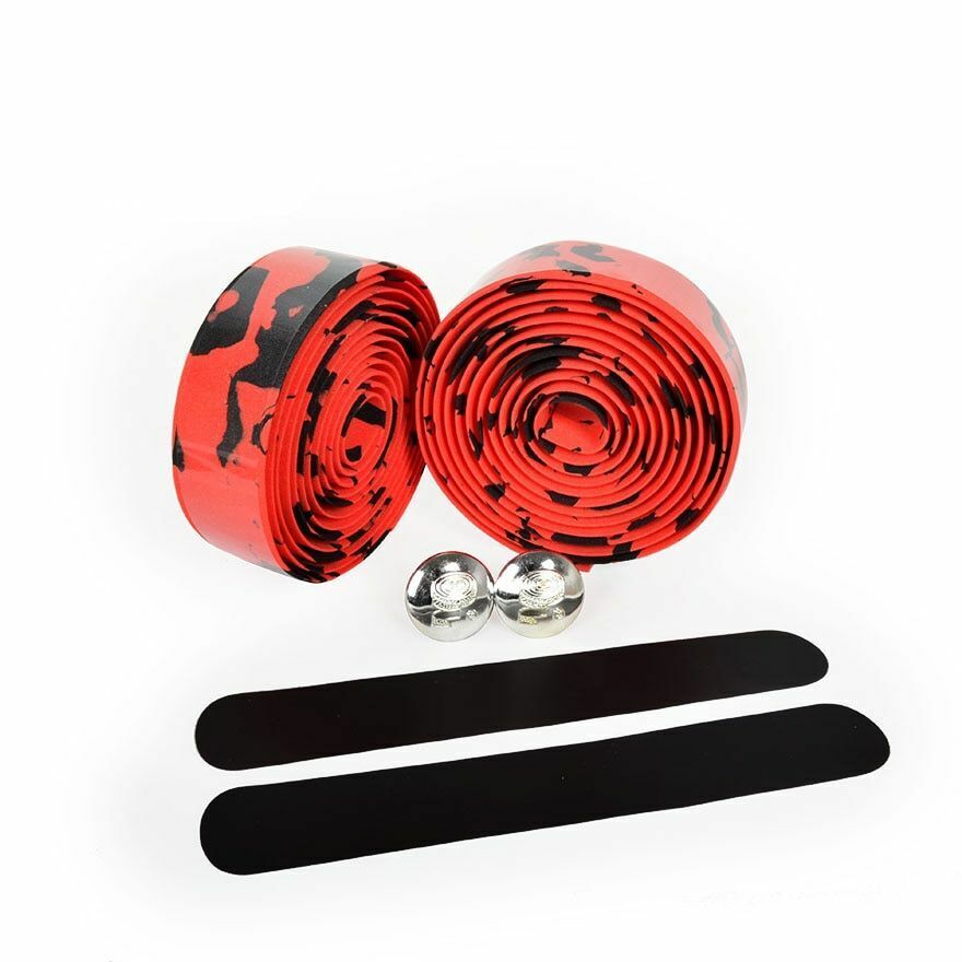 Bike Handlebar Tape Road Bicycle Camouflage Cycling Handle Cork Wrap Bar Plugs