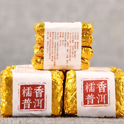 500g Handmade Glutinous Fragrant Pu-Erh Ripe Tea Small Square Pu-erh Tea Brick