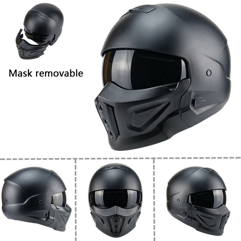 DOT Motorcycle Helmet Men Open Face Full Face Helmet for Street Cruiser Scooter