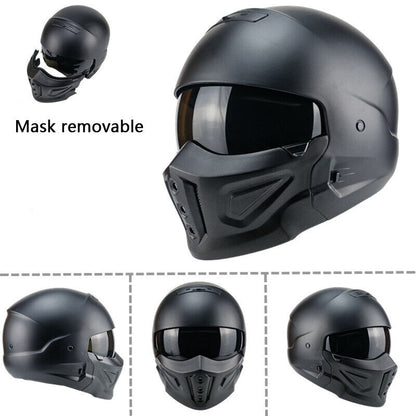 DOT Motorcycle Helmet Men Open Face Full Face Helmet for Street Cruiser Scooter