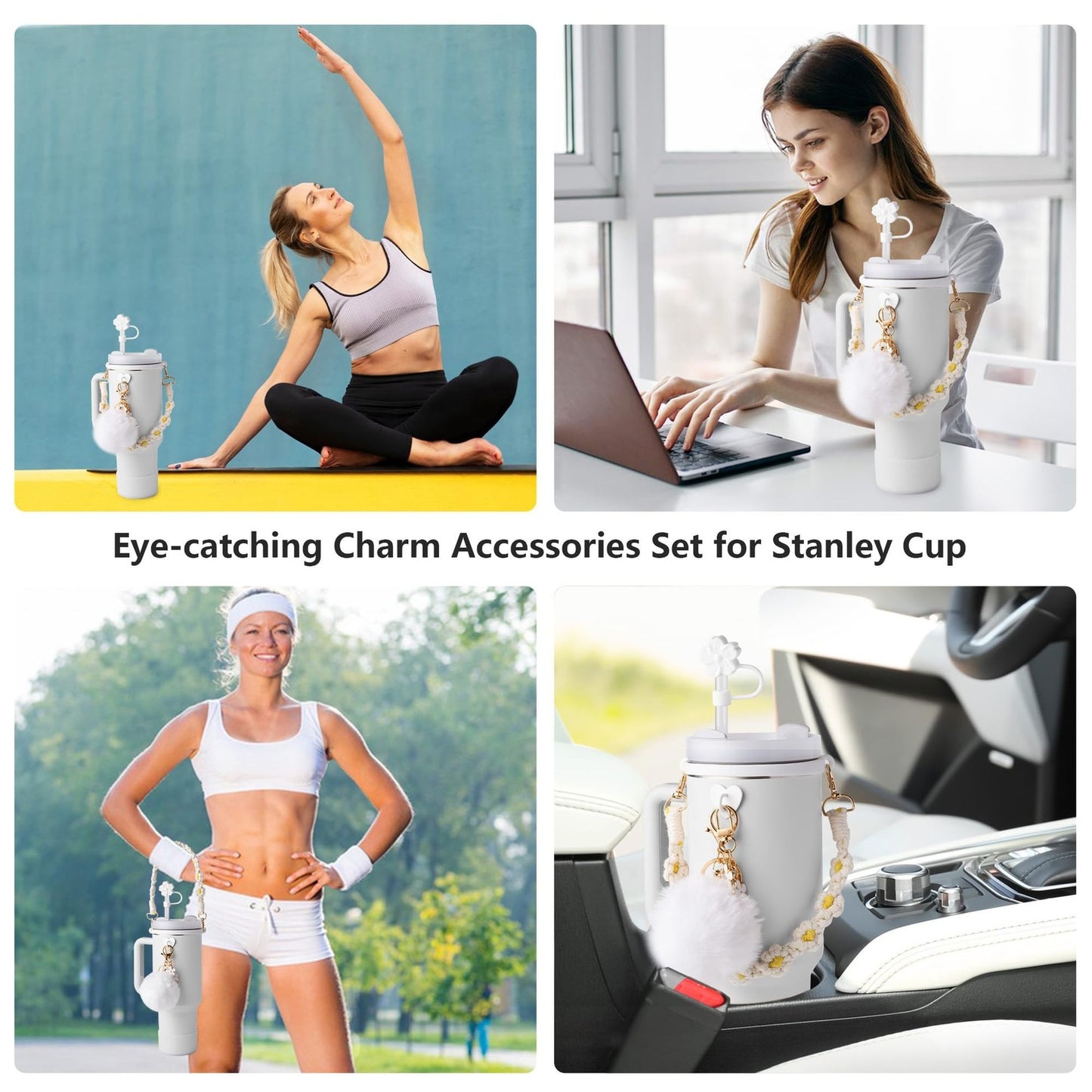7Pcs Accessories Set for Stanley Cup 40 30oz Insulated Sleeve Travel Cup Holder