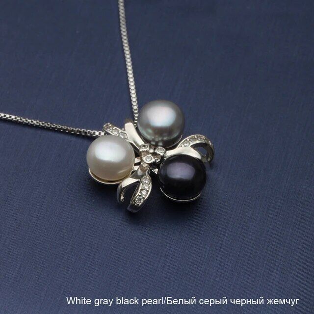 Pearl Freshwater Pendant 925 Silver Necklace Pendants Chain Jewelry Accessories