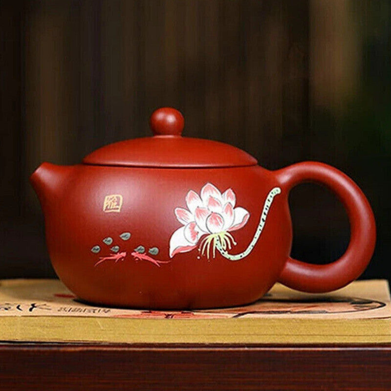 280ml Chinese Lotus Yixing Purple Clay Teapot Small Capacity Puer Oolong Tea Set