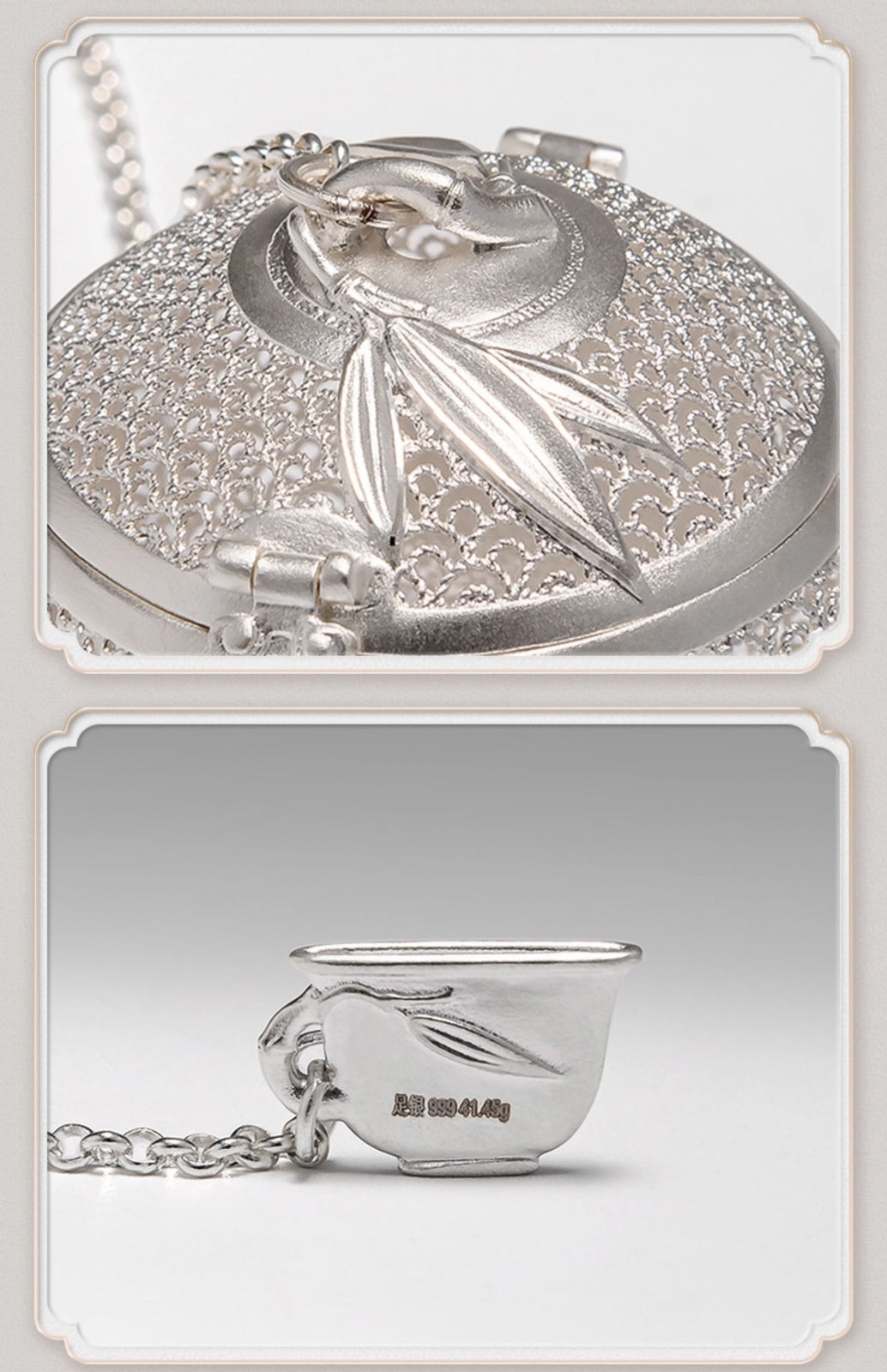 999 Sterling Silver Tea Filter Full Handmade Tea Strainer With Certificate Paper