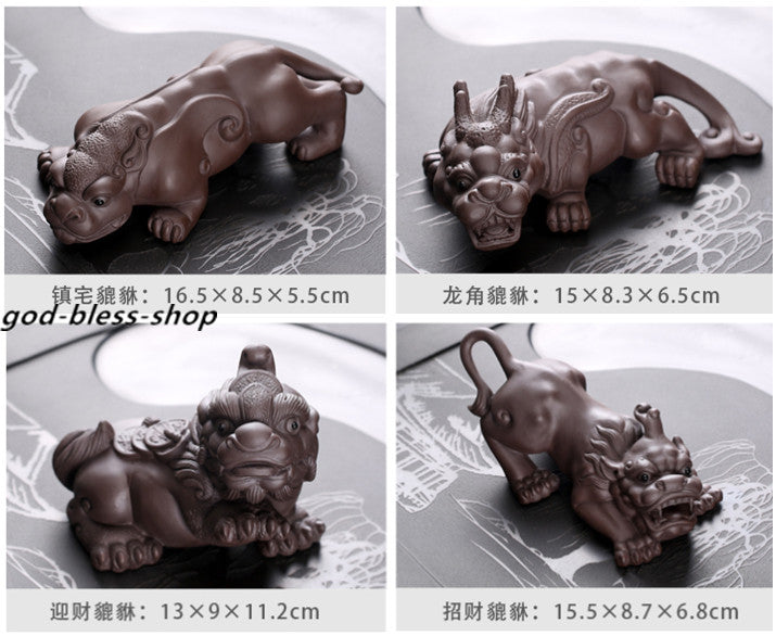 China Zisha Tea Pet Purple Clay Tea Play Wealth Bring Home Creative Brave Troops