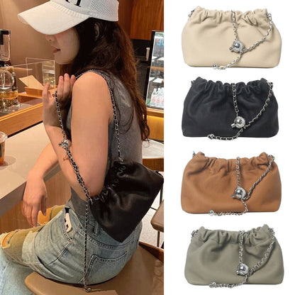 Small Mini Real Leather Clutch Purse Shoulder Bag Crossbody Adjustable Chain