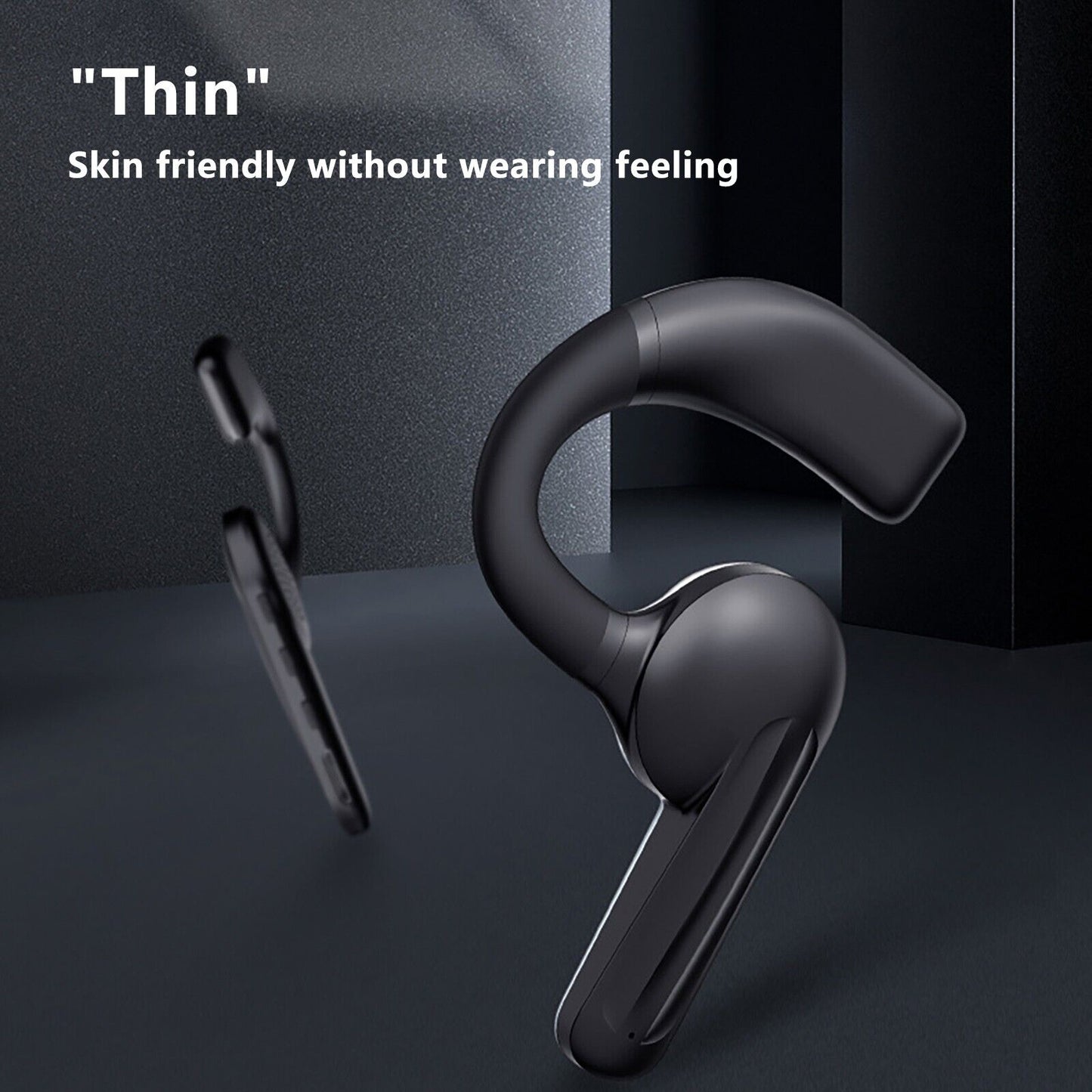 Ear Clip Wireless Bluetooth 5.0 Earpiece Noise Cancelling Headset Dual Mic 1/2Pc