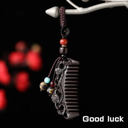 Creative Mini Ebony Mini Comb Pendant Convenient Sandalwood Small Comb Key Chain