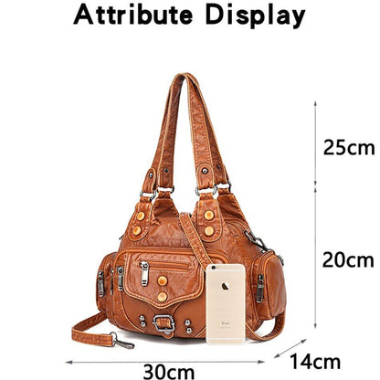 Vintage High Quality Soft Leather Handbag Bag Tote Purse Pouch Shoulder Bags 1PC