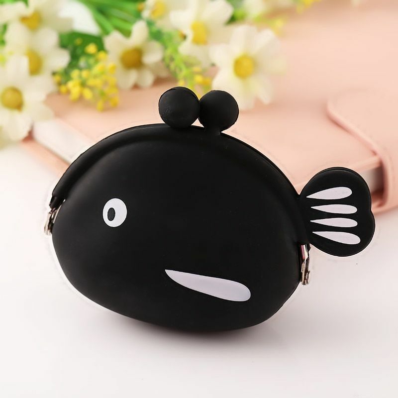 Coin Purse Cartoon Fish Animal Pouch Women Girls Small Wallet Soft Silicone Bag