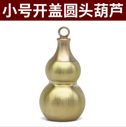 New Brass gourd waterproof pill box bottle case Pendant keychain Necklace Gifts
