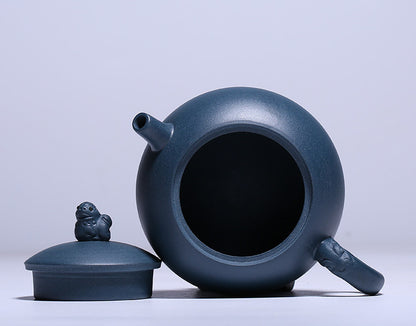 Handmade Yixing Zisha Green Zhu Clay Pottery Tea Pot Master Pot Mascot Teapot