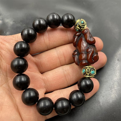 New Black Imitation Amber Pixiu Bracelet Amber Handcrafted Bead Necklace