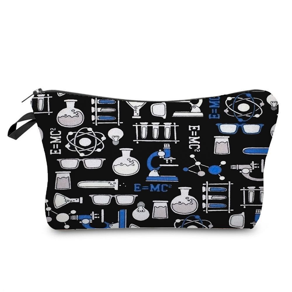 Natural Science Printed Student Pencil Case Teacher Cosmetic Storage Toilet Bag