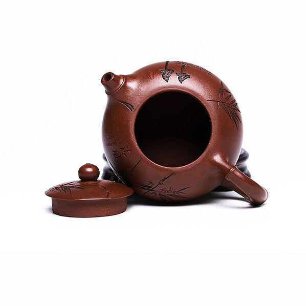 China Yixing Zisha Dicaoqing Clay Marked Tea Pot Original Ore Handmade Pot 8.8oz