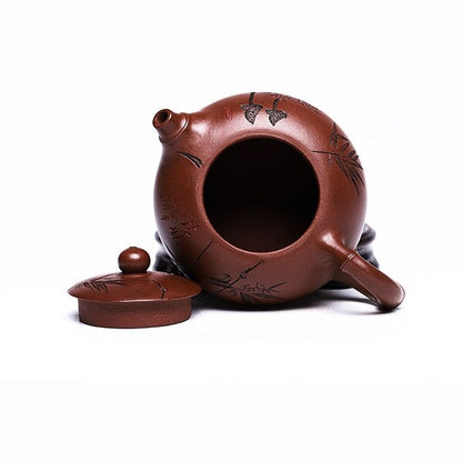 China Yixing Zisha Dicaoqing Clay Marked Tea Pot Original Ore Handmade Pot 8.8oz