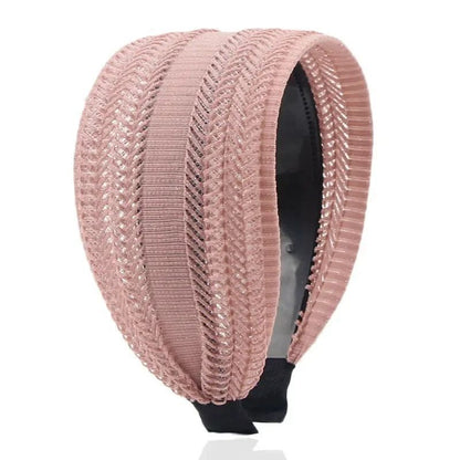 Women Headband Cloth 3 Inch Wide W/ Teeth Non-Slip Hairpin All-Matching Headwear