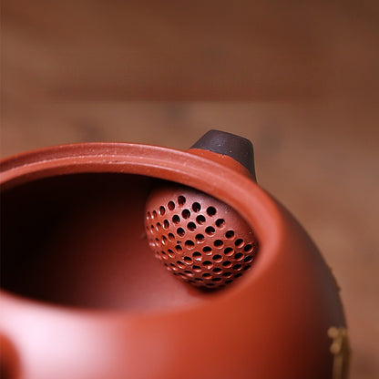 Handmade Tea Pot on Sales Real Yixing Zisha Zhu Clay Marked Pot Crane Relief Pot