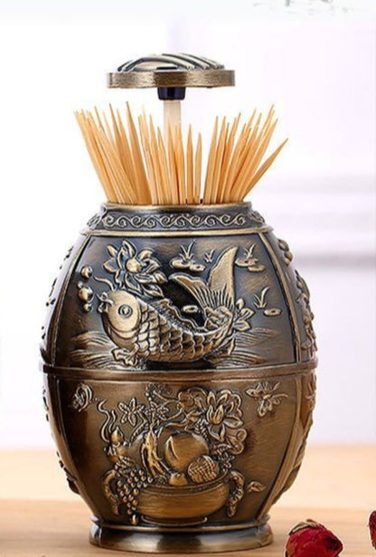 Metal Press Toothpick Holder Creative Automatic Toothpick Box Home Decor