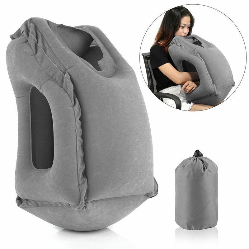 Travel Sleeping Bag Inflatable Portable Cushion Neck Pillow Outdoor Flight Train