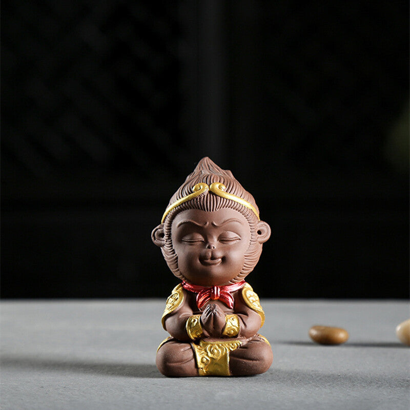 Creative Tea Pet Small Monkey King Statue Sunwukong Bar House Warming Gift China
