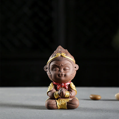 Creative Tea Pet Small Monkey King Statue Sunwukong Bar House Warming Gift China