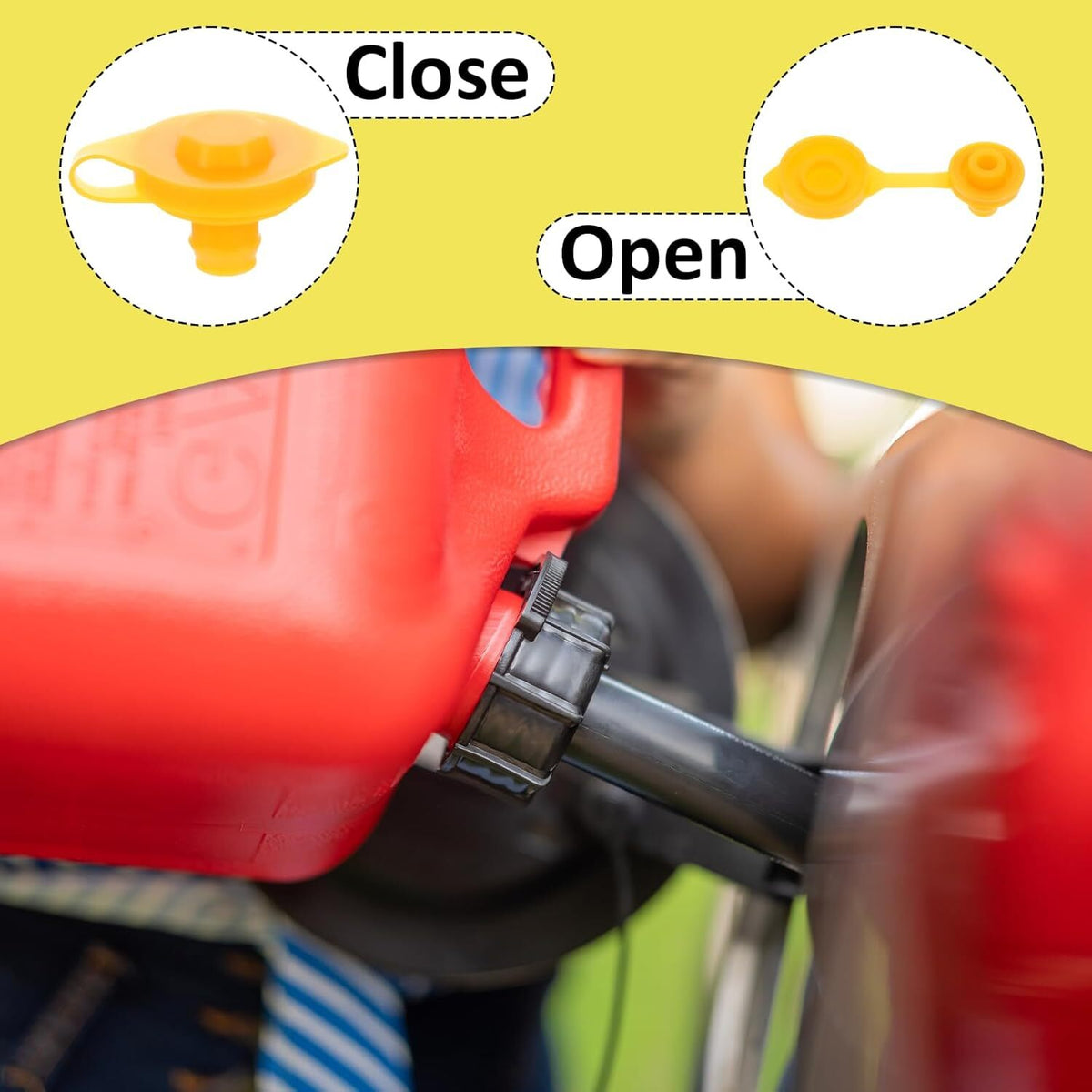 30 Pack Yellow Fuel Gas Can Jug Vent Cap Blitz Scepter Essence Midwest Eagle