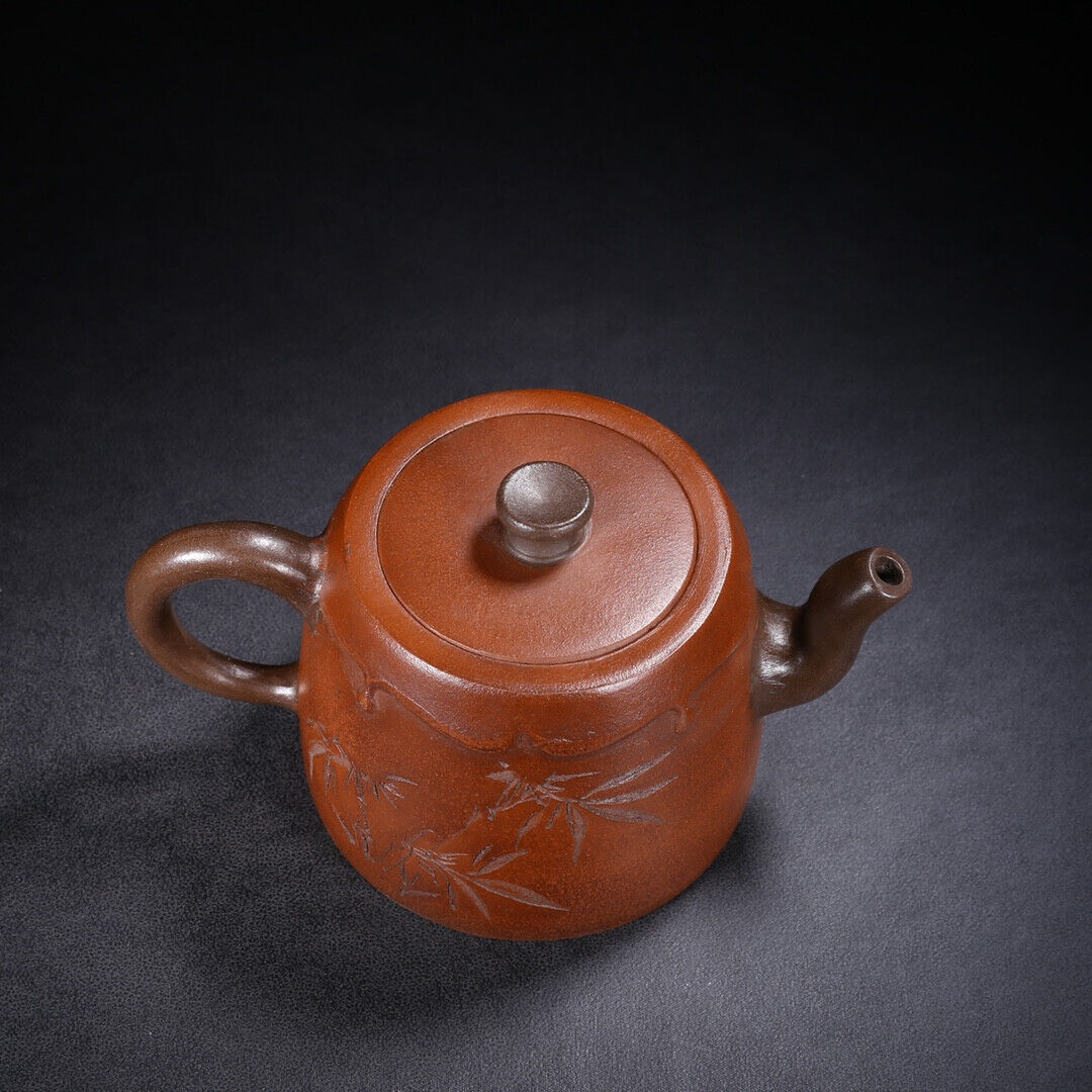 Chinese Yixing Zisha Clay Handmade Exquisite Teapot （竹韵 底款：时大彬）