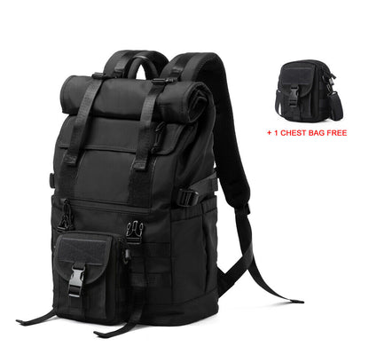 3 in 1 Travel Backpack Men Women Roll Top Laptop Backpack Teen Male School Bag