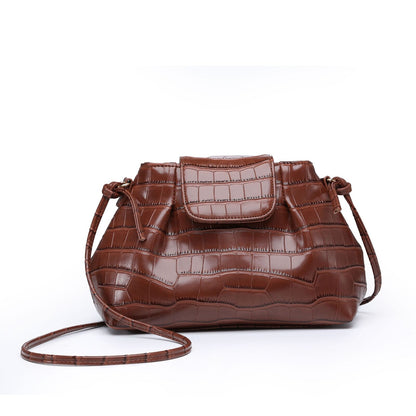 Elegant Handbag Ostrich Pattern Handbag Synthetic Leather Cloud Bag 27*11*17 CM