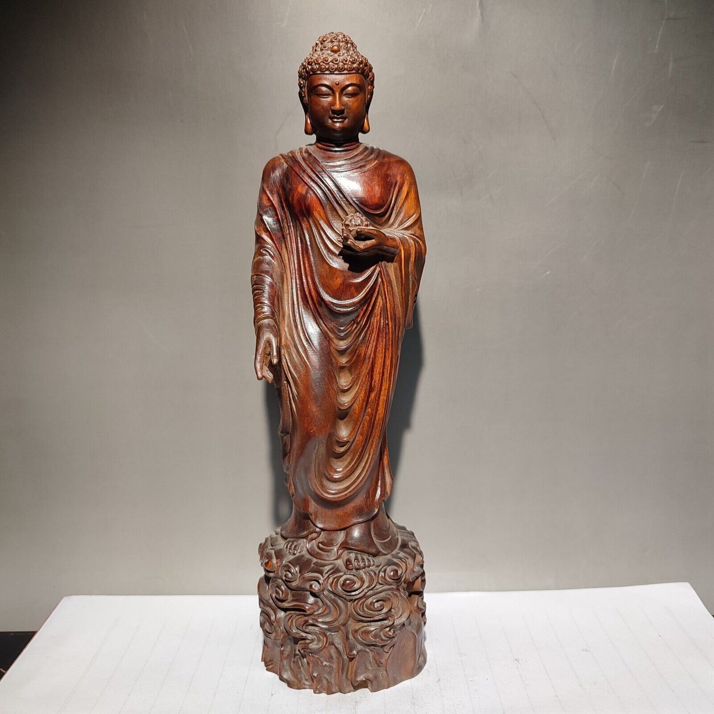 buddha Shakyamuni Amitabha Tathagata statue wooden carvings Wood home decor rare