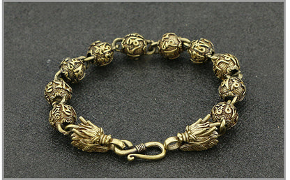China Six-Character Mantra Bead Dragon Head Bracelet Buddha Bead Ornaments
