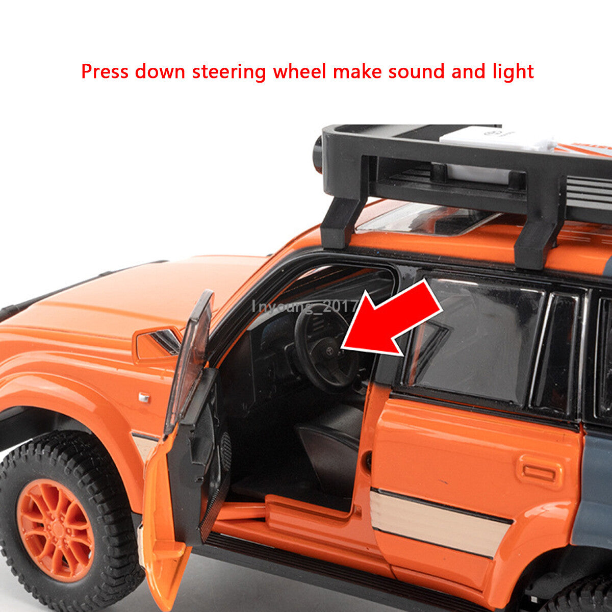 1/24 Land Cruiser LC80 Model Car Diecast Toy Cars Toys for Boys Kids Gift Orange