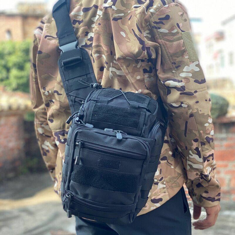 Large Military Sling Backpack Tactical Shoulder Bag Waterproof Outdoor Camping