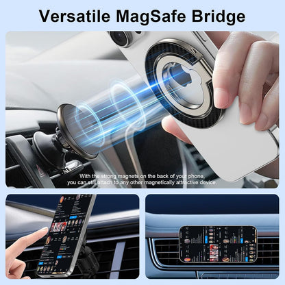 Magnetic Phone Ring Holder for Magsafe Dual-Side Magnetics, Removable Magsafe Ph