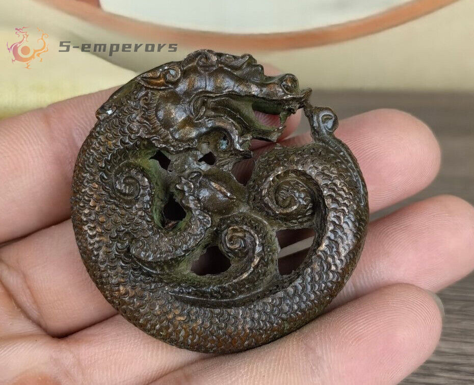 Chinese bronze cool Figure statue netsuke collectable dragon pendant