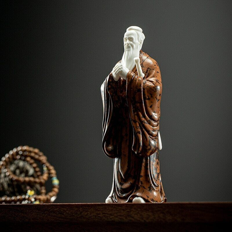 Chinese Saint Confucius Sculpture Statue Ceramic Art Sculpture Home Decor