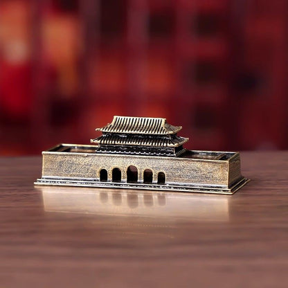 Brass Tiananmen Tower Model Retro Micro Landscape Desktop Ornament