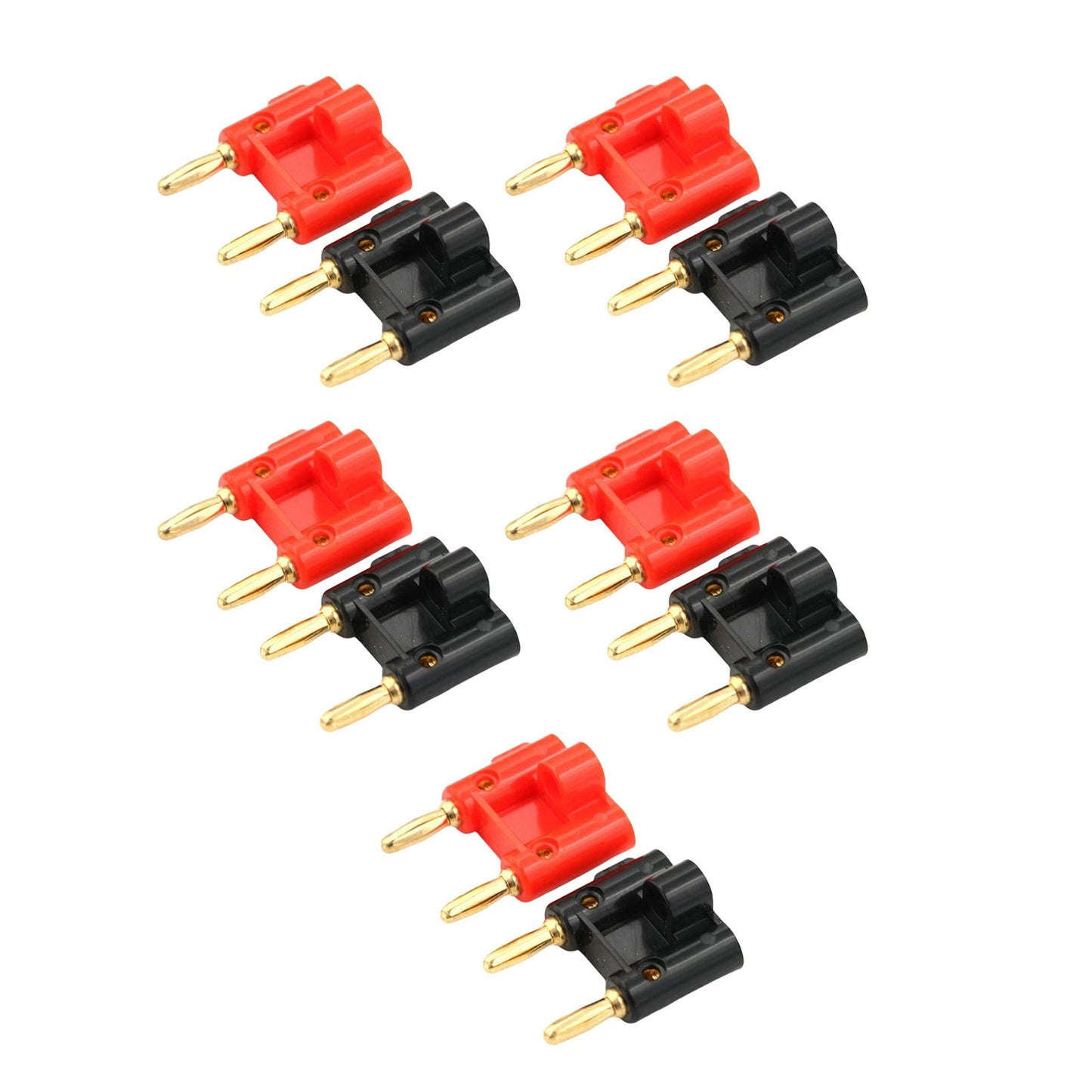 Dual Banana Plugs 10PCS Gold Plated Copper 4mm Speaker Connectors Easy Install