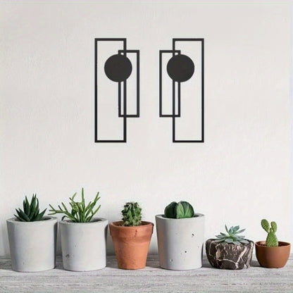 CIFbuy 2 Pcs Metal Wall Art Minimalist Abstract Geometric Home Office Decor