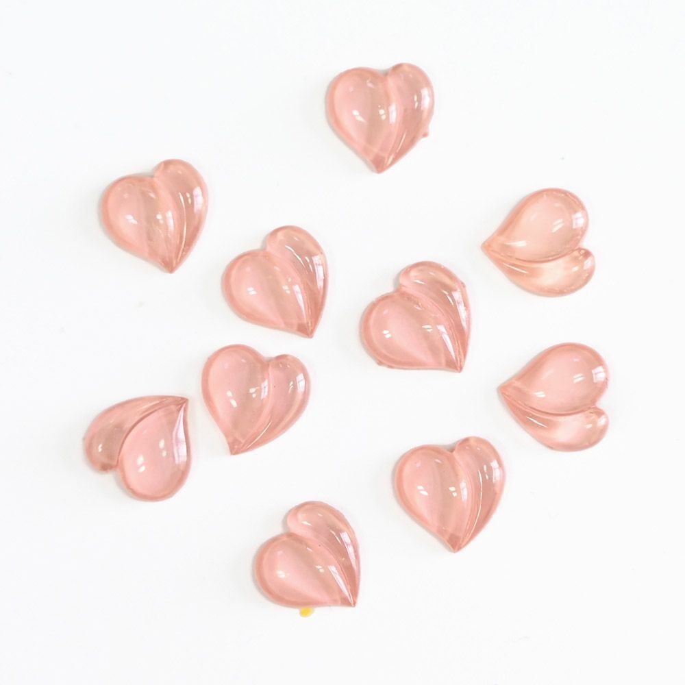 Nail Art Decals 20-100Pcs 3D Heart Charms Clear Acrylic DIY Manicure Accessories